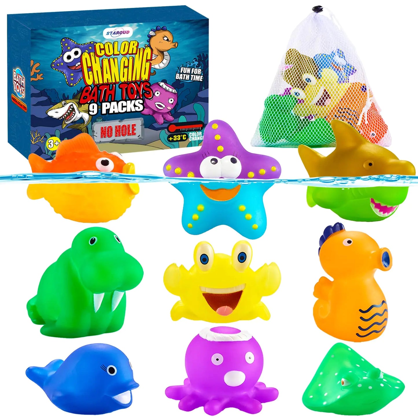 Color Changing No Hole Bath Toys for Kids