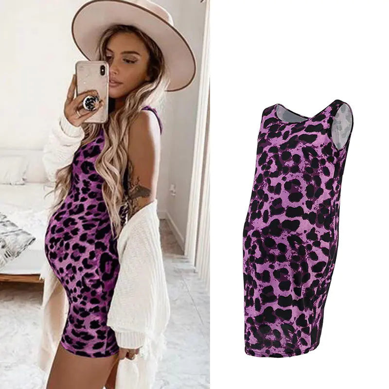 Sexy Leopard Print Maternity Wear