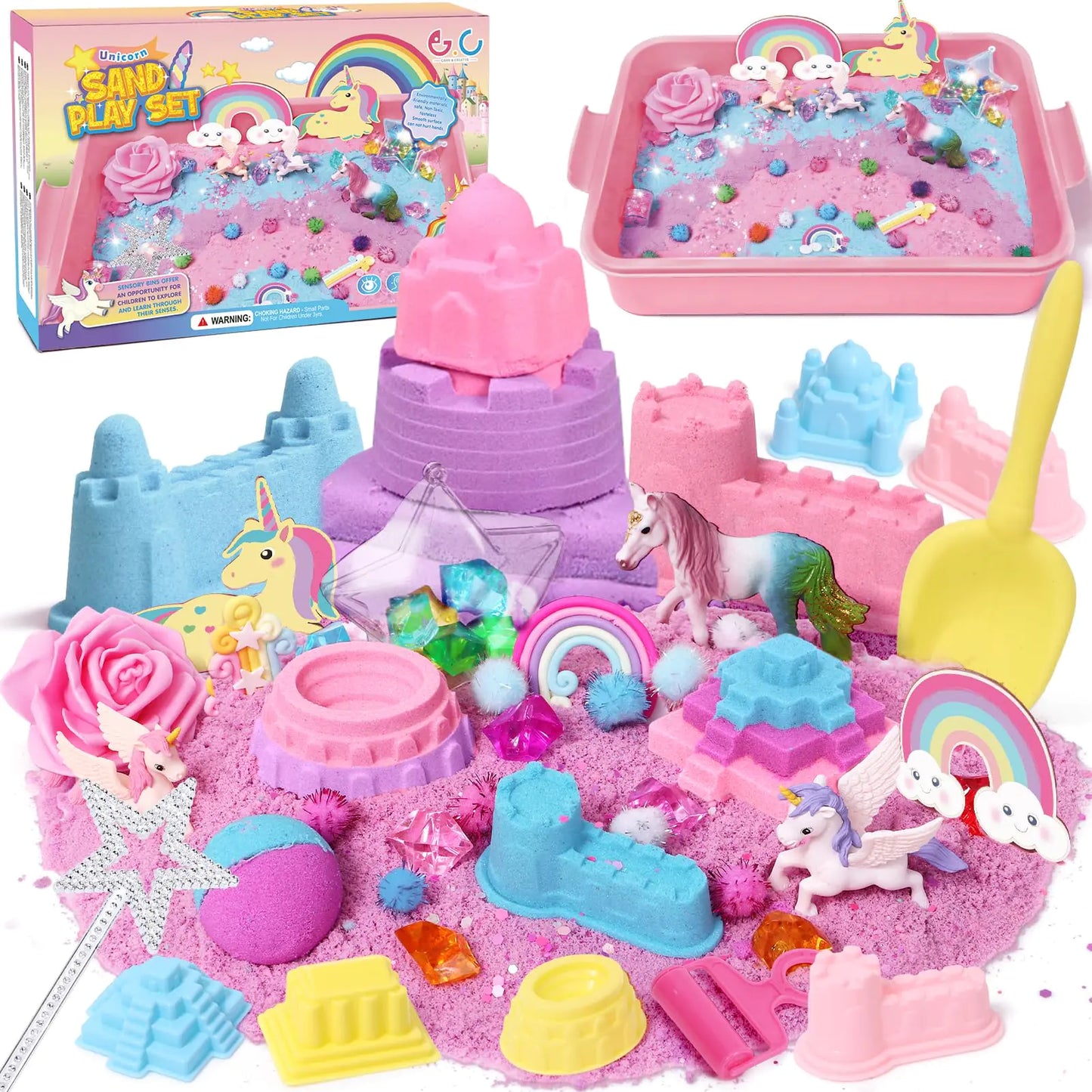 Unicorn Sensory Bin for Girl Kid Toy