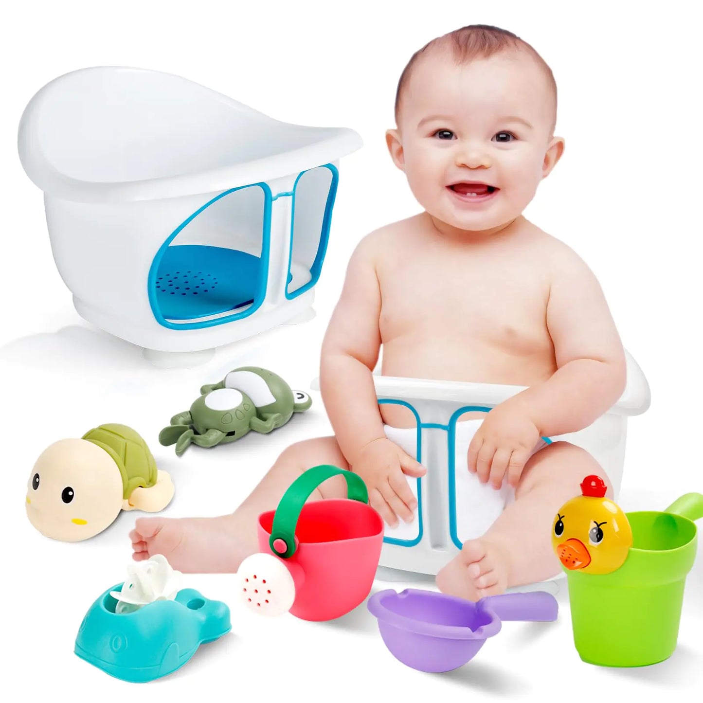 7 Pcs Baby Bath Seat Set for Babies