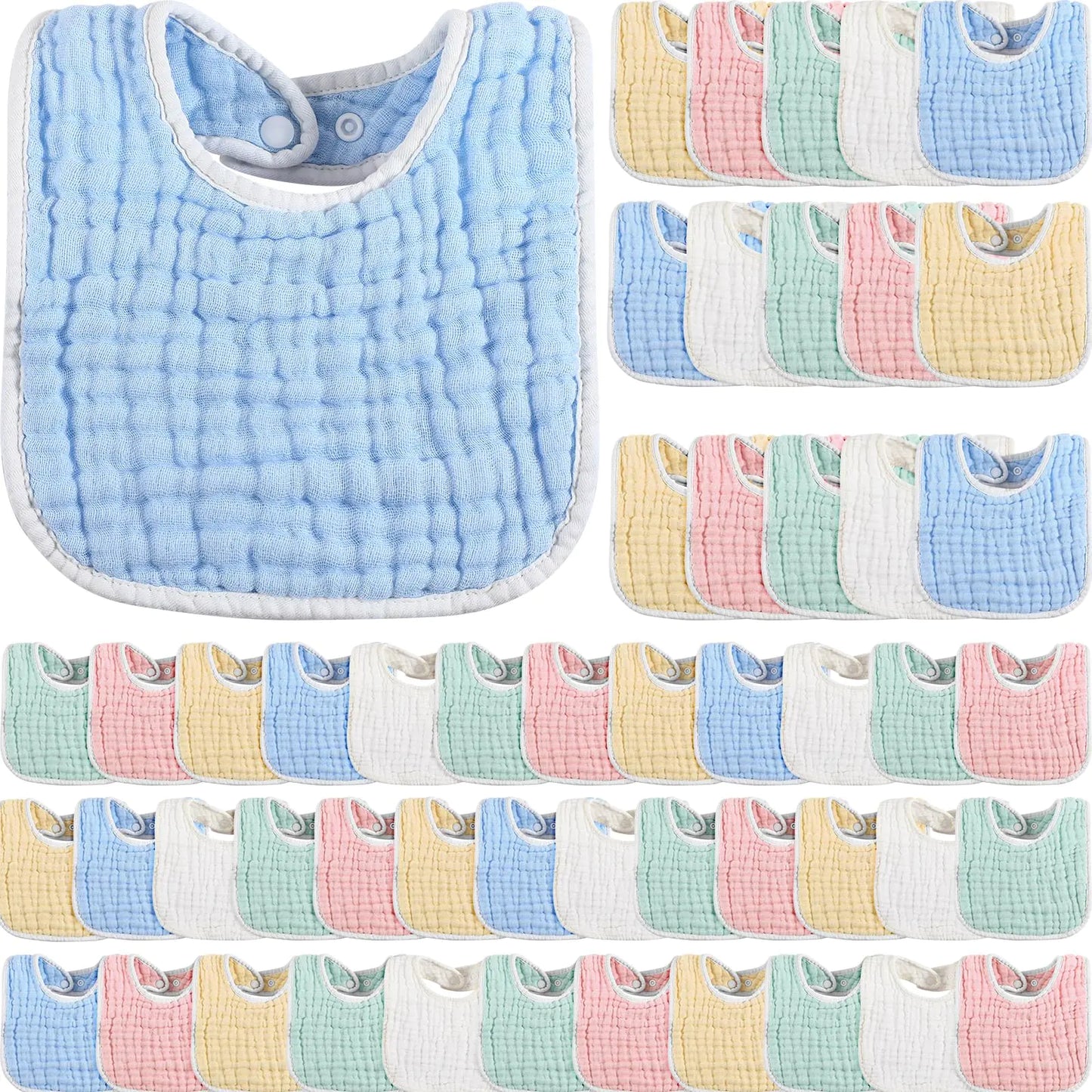 50 Pcs Muslin Baby Bibs Bulk Muslin Cotton