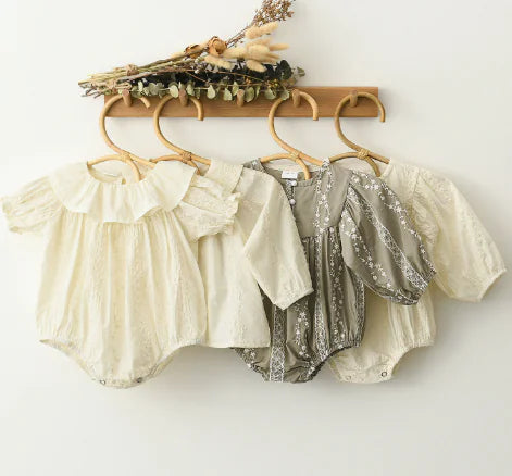 Baby Bodysuit with Floral Embroidery (One)