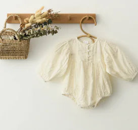 Baby Bodysuit with Floral Embroidery (One)