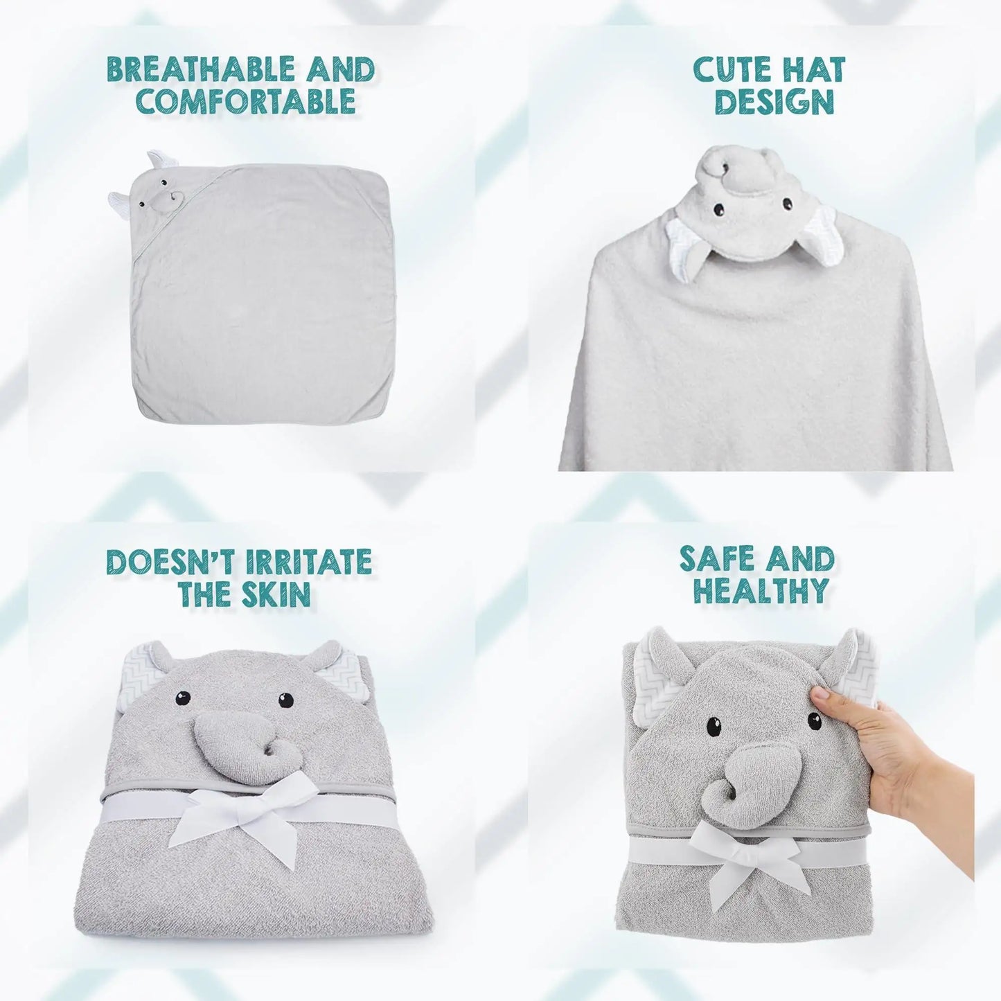 Hooded Baby Towels 33x33 Inch