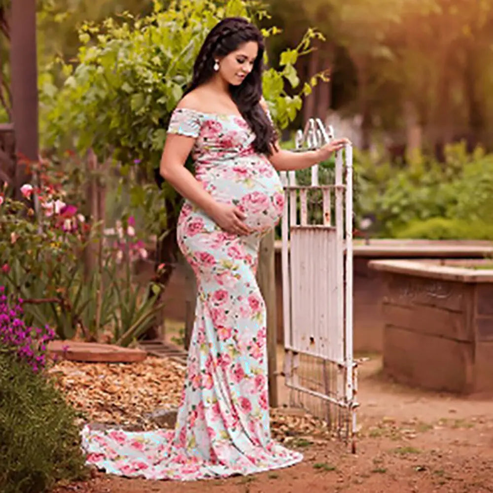 Cross V-Neck Short Sleeve Dress for Maternity Wear