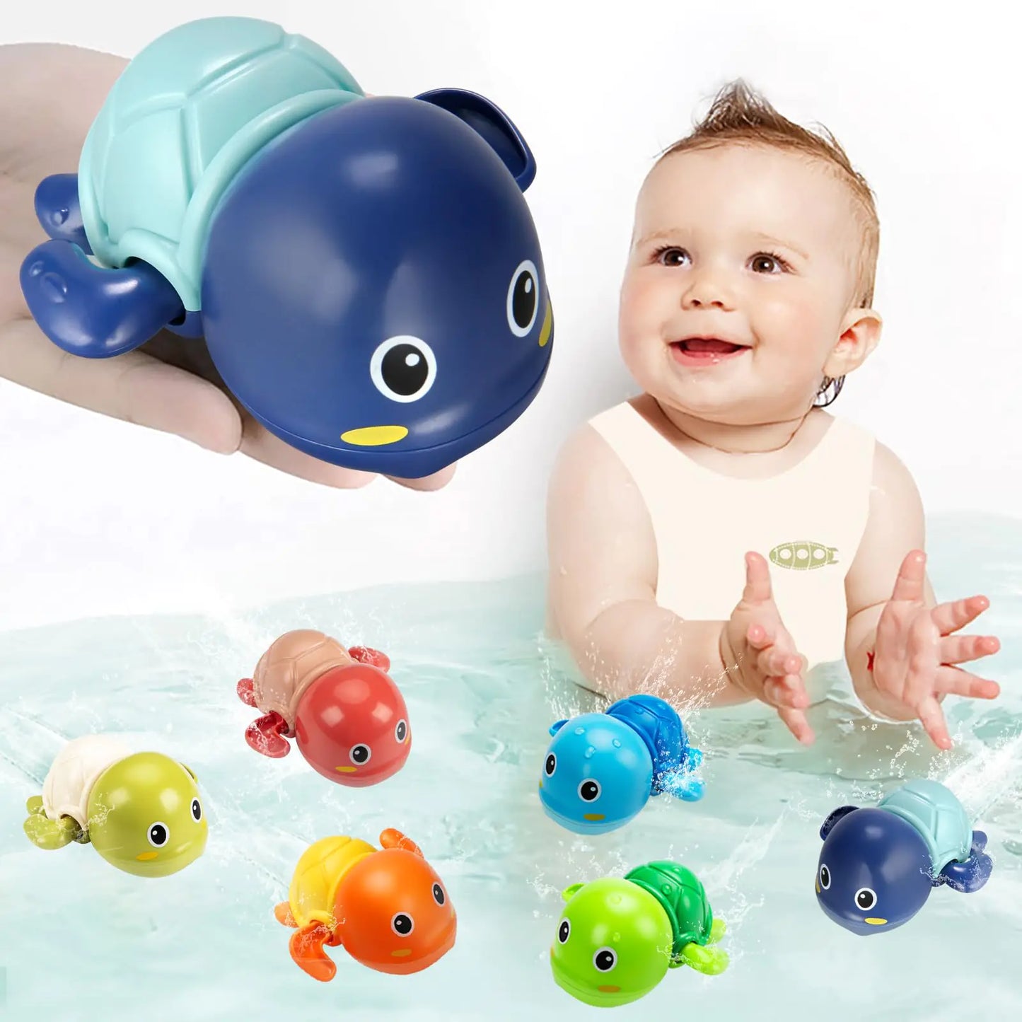 6 Pcs Swimming Turtles Bath Toys for Toddler