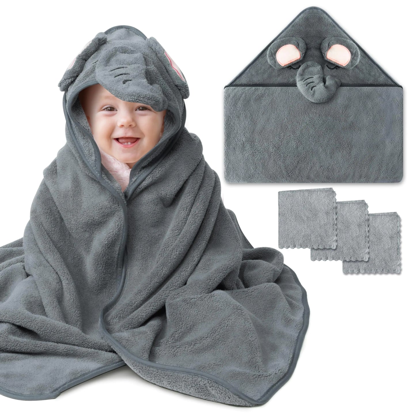 4Pcs Baby Animal Blanket Hand Towels