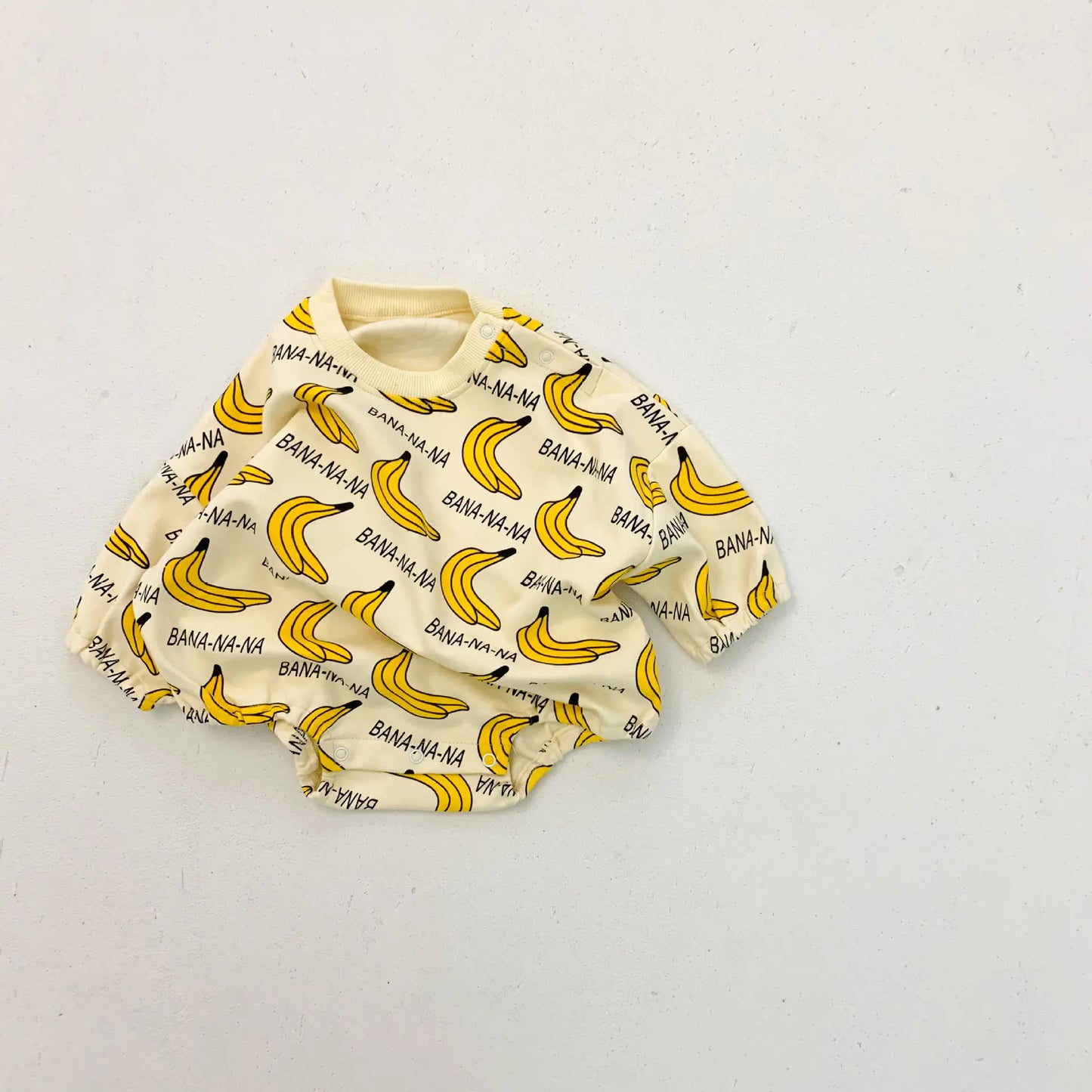 Winter Warm Banana Pattern Baby Bodysuit