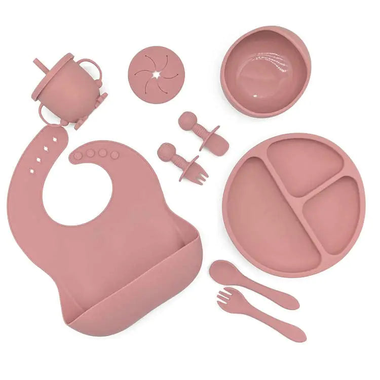10 Item Set Pink Baby Feeding Starter Set