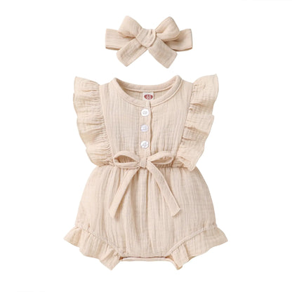 Toddler Baby Girl Ruffled Sleeveless Romper