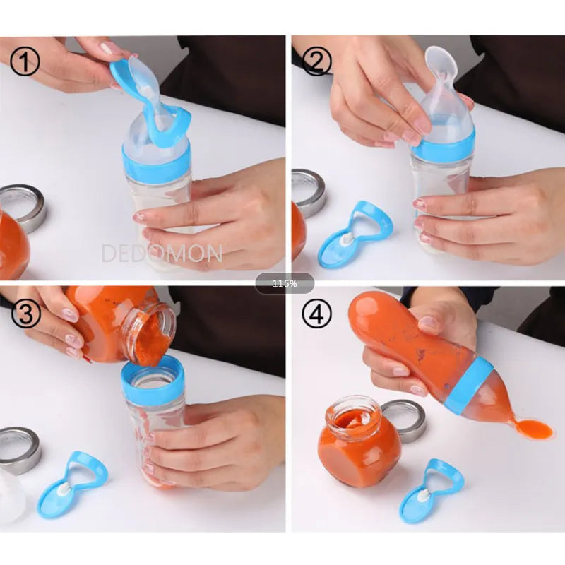 Squeezing Feeding Bottle Silicone Newborn Baby