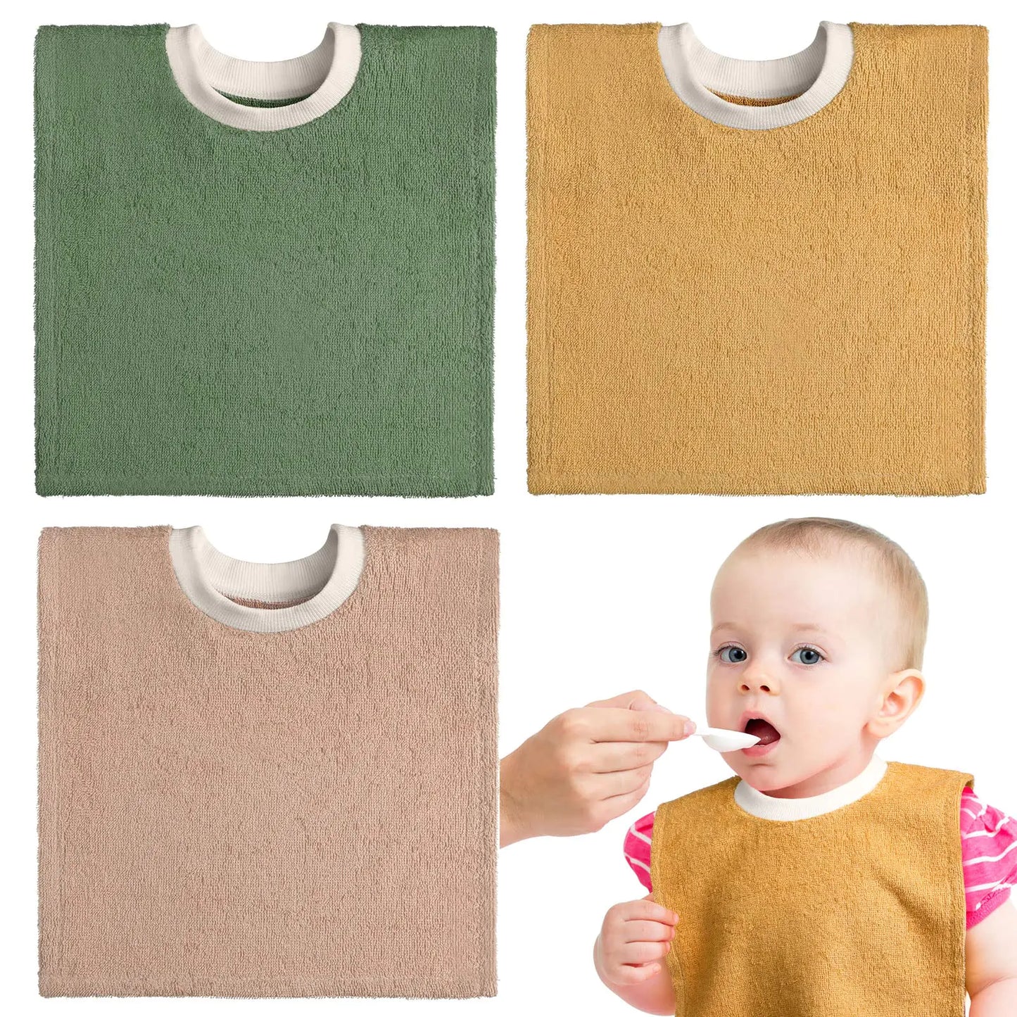 3 Pieces Full Coverage Toddler Bibs