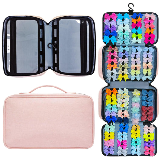 Baby Girl Hair Accessories Storage Organizer for Travel.(Pink)