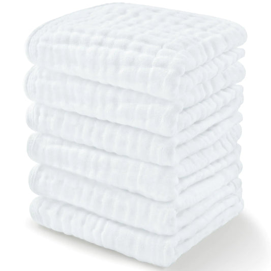 Baby Washcloths Muslin Cotton Baby Towels 6 Pack