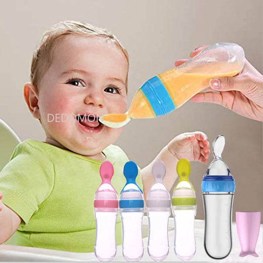 Squeezing Feeding Bottle Silicone Newborn Baby